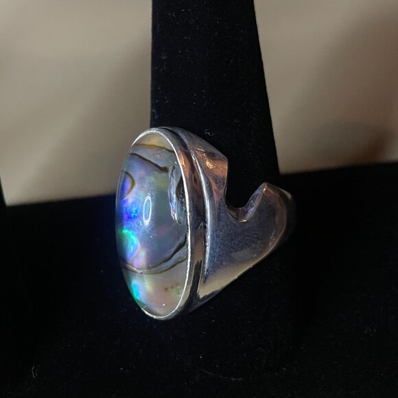 Abalone Stone Unisex Ring - Size 11.5 - Picture 6 of 7